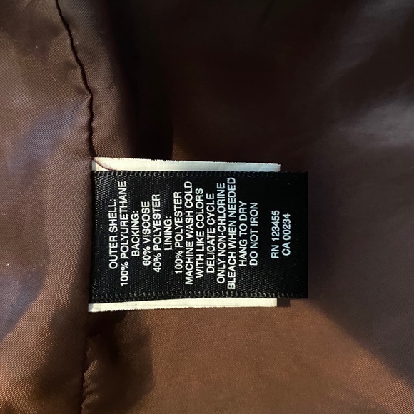 DesignLab Maroon Faux Leather Jacket - Size S - Picture 4 of 5